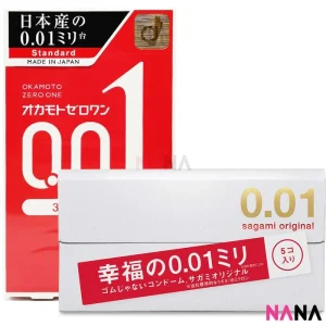 0.01 Condom Set: Sagami Original 0.01 5pcs + Okamoto 0.01 3pcs