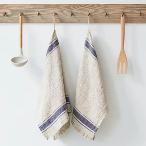 Kökshandduk "rustik" i linne, Vintage Blue | Linen Tales