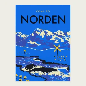 Affisch - Hjortron vid fors
