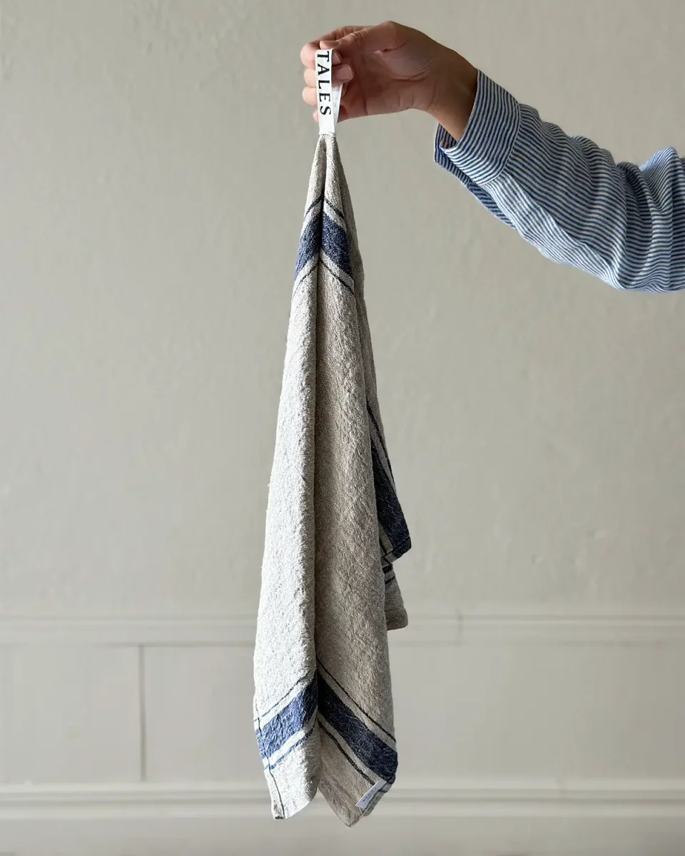 Kökshandduk "rustik" i linne, Vintage Blue | Linen Tales - Bild 6