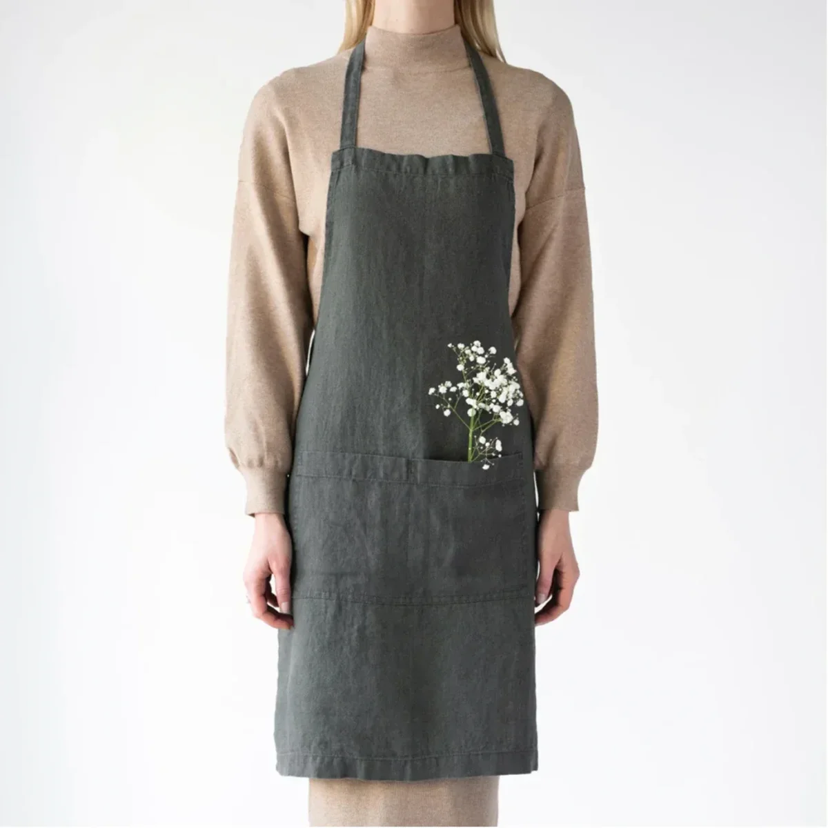 Förkläde i linne (Forest Green) | Linen Tales - Bild 2