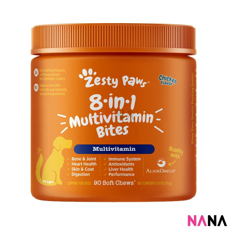 Zesty Paws 8-in-1 Multivitamin Bites Chicken Flavor 90 Soft Chews - Bild 2