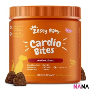 Zesty Paws Cardio Bites - Salmon Flavor 90 Soft Chews